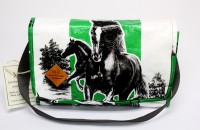 Messenger Bolsa - Green & White Horse - Horse Feed